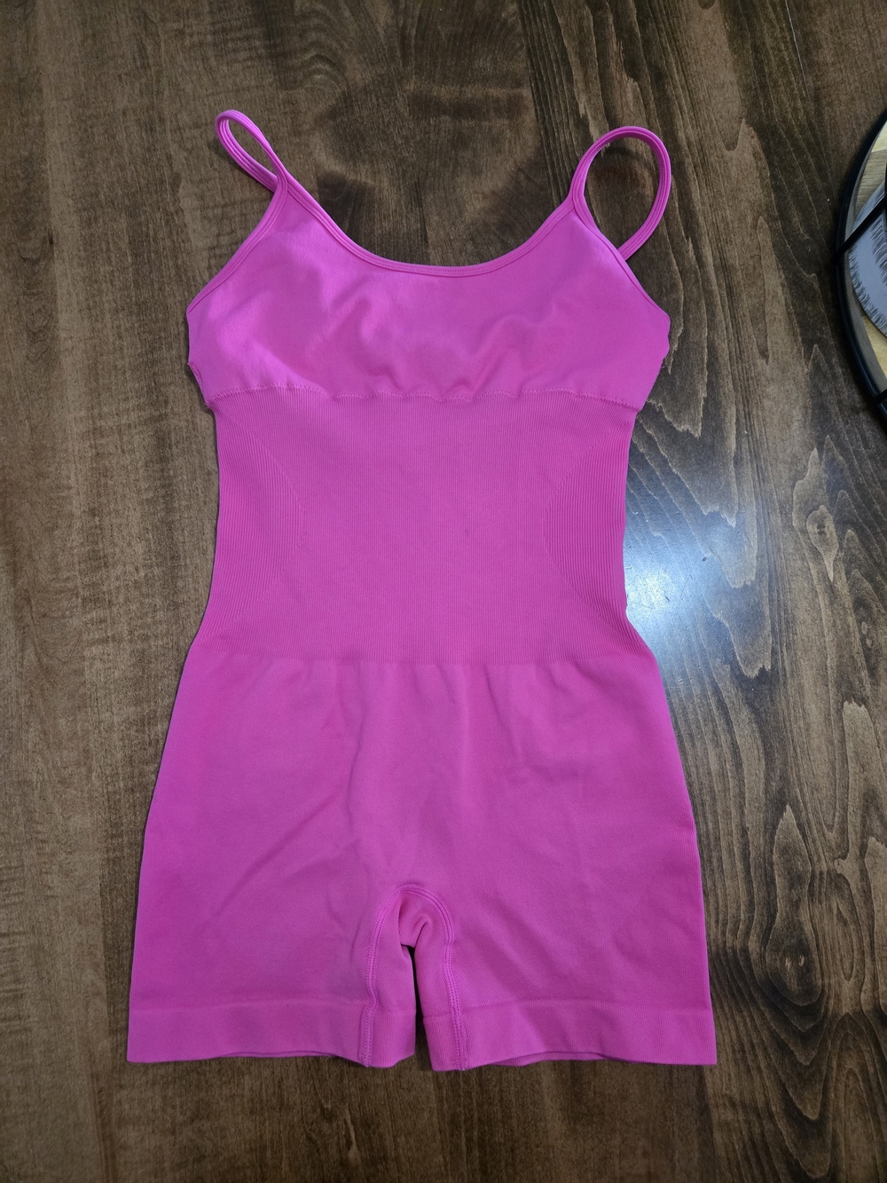 OQQ Hot Pink Seamless Romper With Stomach Compression